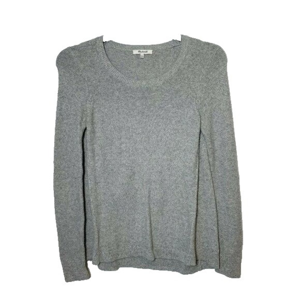 Madewell Crew Neck Pullover Knit Sweater Womens Gray S Cotton Blend F3447